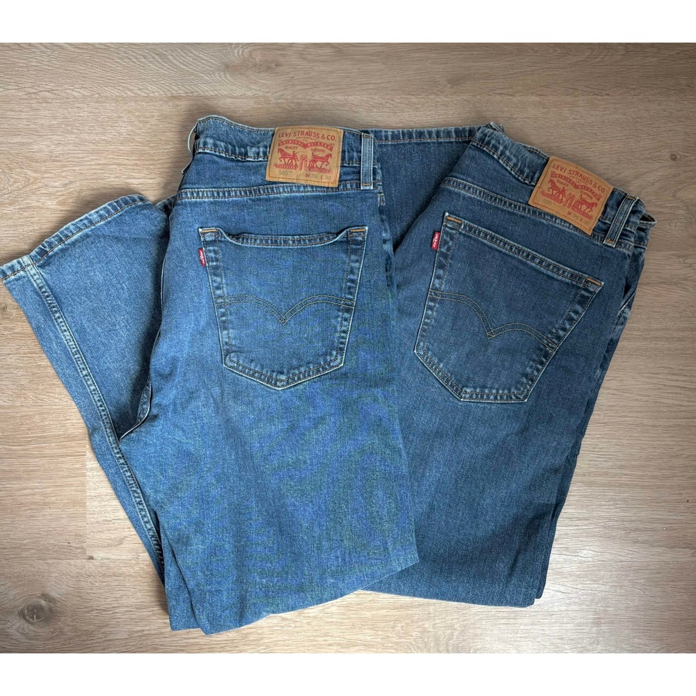 Levis 505 Lot of 2 Regular Fit Straight Leg Denim 36x30 Jeans Gorpcore Classic